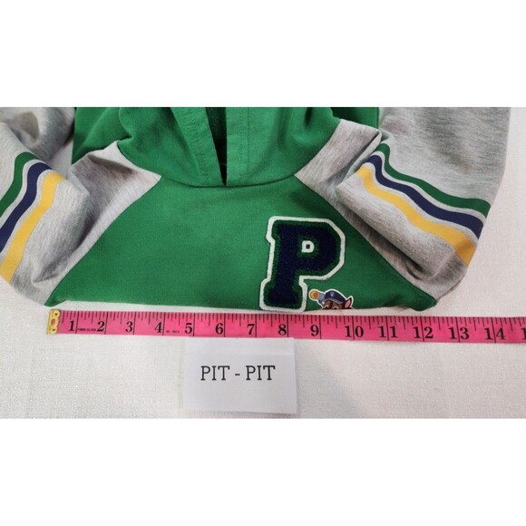 PAW PATROL BOYS 3T GREEN SWEATSHIRT CHASE HOODIE COLLEGIATE LETTER VARSITY TOON - Picture 11 of 12